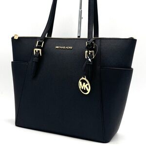 Michael Kors Large Charlotte TZ Tote Bag Black/Gold